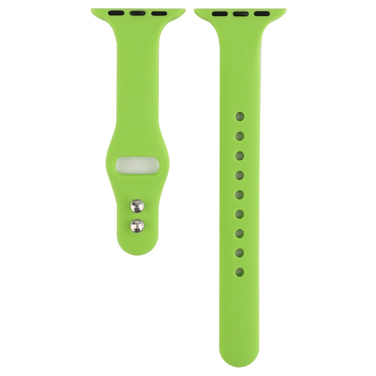 Skorter | For Apple Watch 5 & 4 44 mm / 3 & 2 & 1 42 mm Thin Silicone Double Butterfly Watch Band (Green)