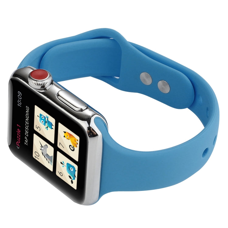 Skorter | For Apple Watch 5 & 4 44mm / 3 & 2 & 1 42mm Thin Silicone Double Buckle Strap (Denim Blue)