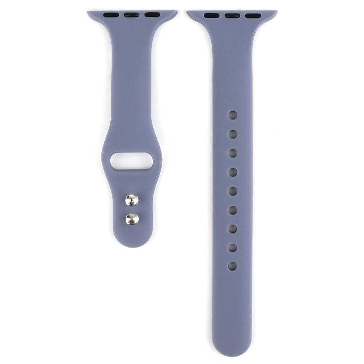 Skorter | For Apple Watch 5 & 4 44mm / 3 & 2 & 1 42mm Thin Silicone Double Buckle Strap (Lavender Gray)