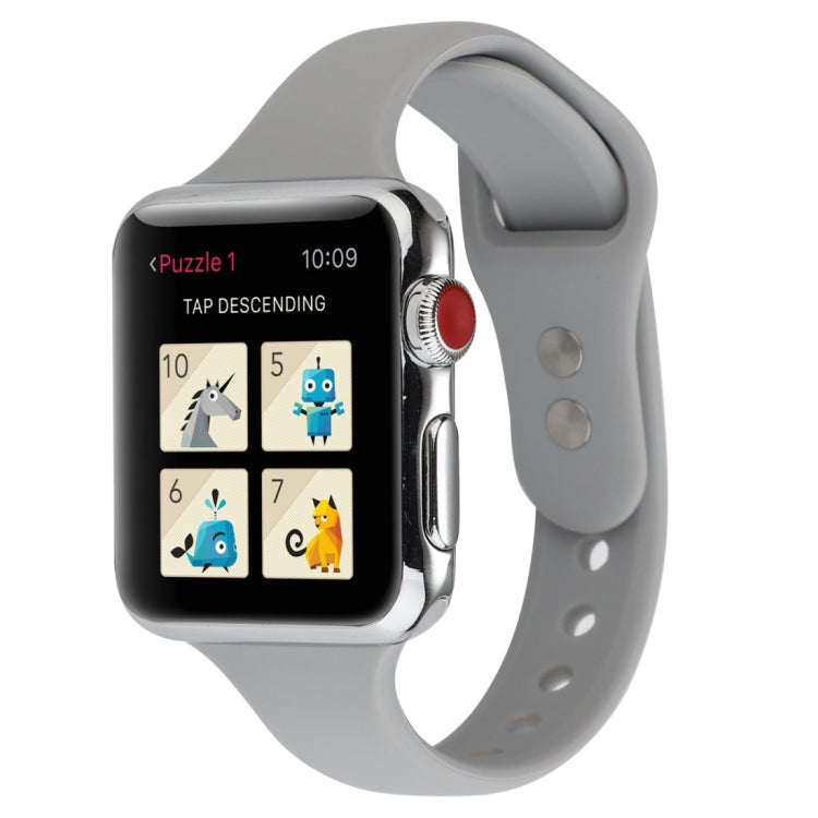 Skorter | For Apple Watch 5 & 4 44mm / 3 & 2 & 1 42mm Thin Silicone Double Closure Bracelet (Cloud Gray)