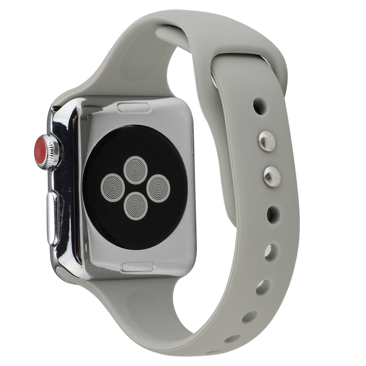 Skorter | For Apple Watch 5 & 4 44mm / 3 & 2 & 1 42mm Thin Silicone Double Closure Watch Band (Brick Blue)