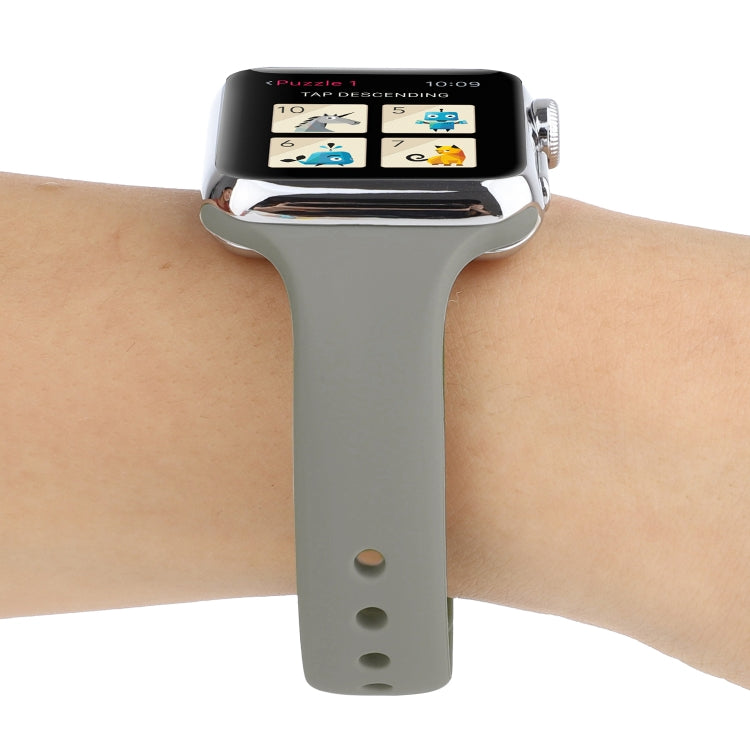 Skorter | For Apple Watch 5 & 4 44mm / 3 & 2 & 1 42mm Thin Silicone Double Closure Watch Band (Brick Blue)