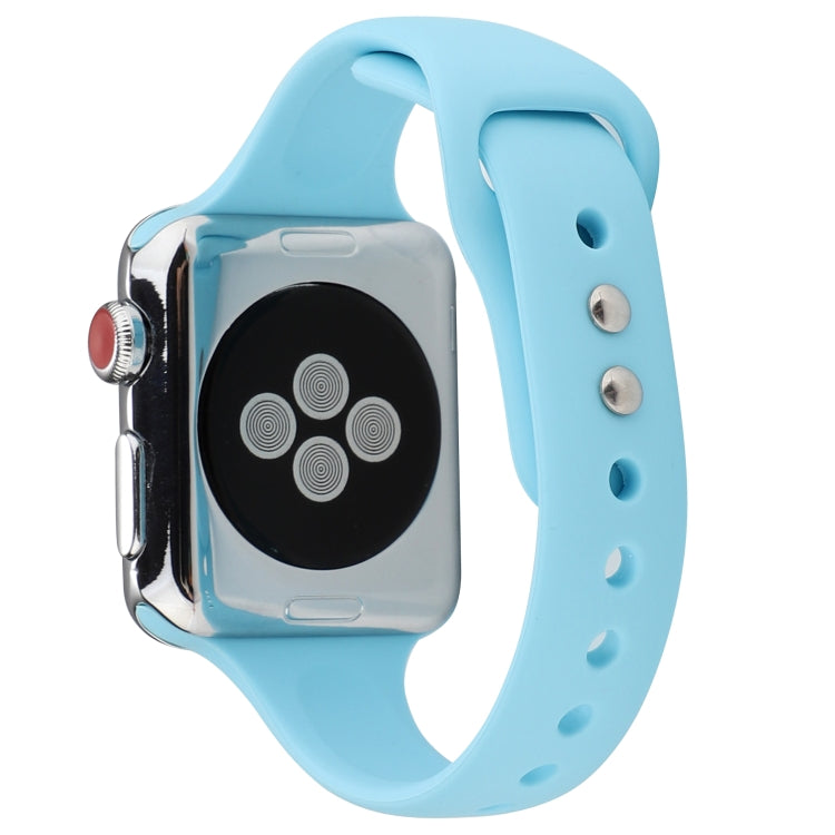 Skorter | For Apple Watch 5 & 4 44mm / 3 & 2 & 1 42mm Thin Silicone Double Buckle Watch Band (Emerald Green)