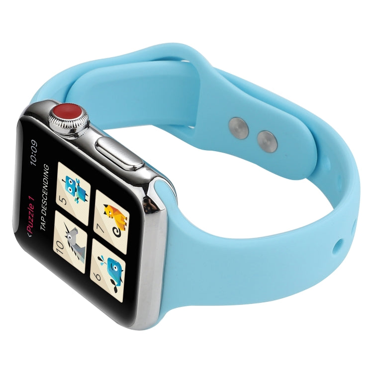 Skorter | For Apple Watch 5 & 4 44mm / 3 & 2 & 1 42mm Thin Silicone Double Buckle Watch Band (Emerald Green)