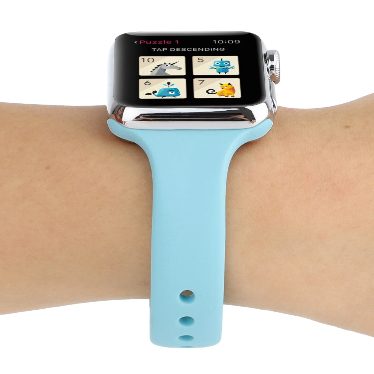 Skorter | For Apple Watch 5 & 4 44mm / 3 & 2 & 1 42mm Thin Silicone Double Buckle Watch Band (Emerald Green)