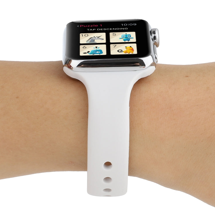 Skorter | For Apple Watch 5 & 4 44mm / 3 & 2 & 1 42mm Slim Silicone Double Loop Watch Band (Porcelain)