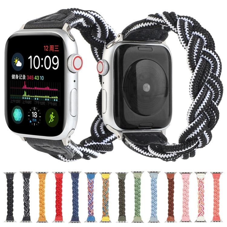 Skorter | Elastic Woven Band for Apple Watch Series 9&8&7 41mm / SE 3&SE 2&6&SE&5&4 40mm / 3&2&1 38mm, Length:160mm(Pink)
