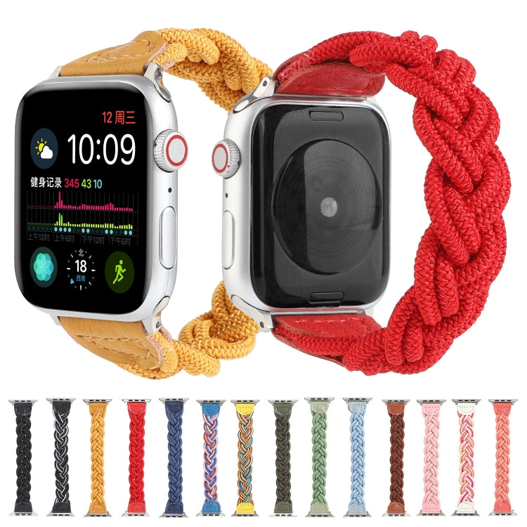 Skorter | Elastic woven watch strap for Apple Watch Ultra 49mm & Watch Ultra 2 49mm / Series 9 & 8 & 7 45mm / SE 3 & SE 2 & 6 & SE & 5 & 4 44mm / 3 & 2 & 1 42mm, Length: 120mm (Yellow)