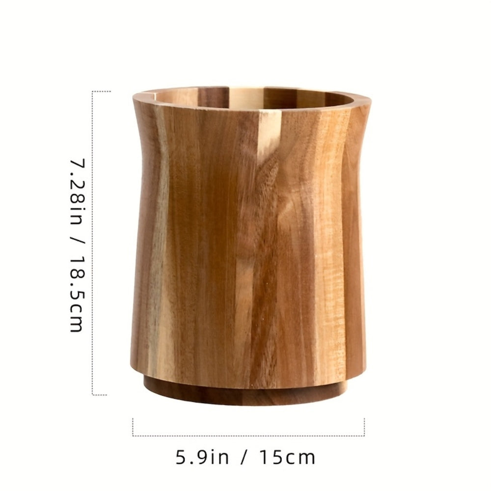 Skorter | Elegant Acacia Wood Rotating Utensil Holder