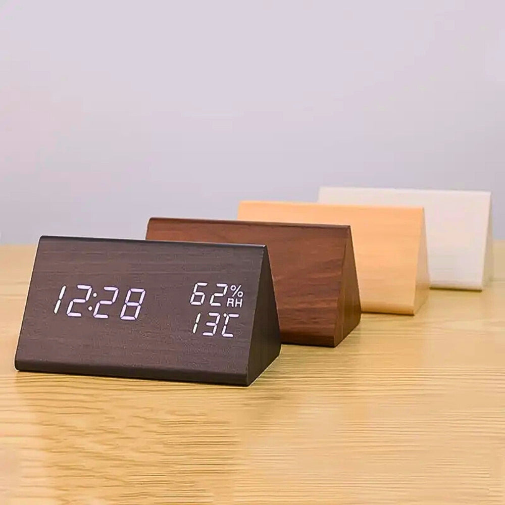 Skorter | Elora Wooden LED Alarm Clock Digital Display