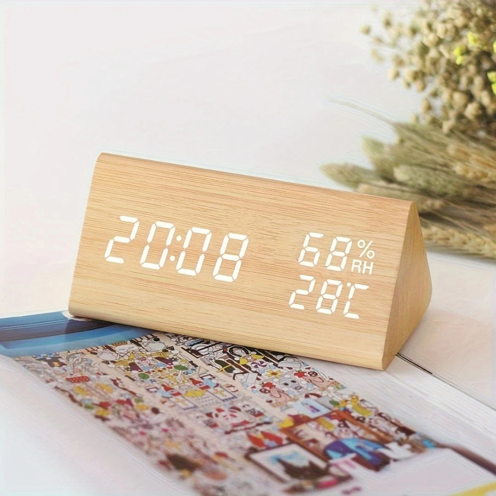 Skorter | Elora Wooden LED Alarm Clock Digital Display