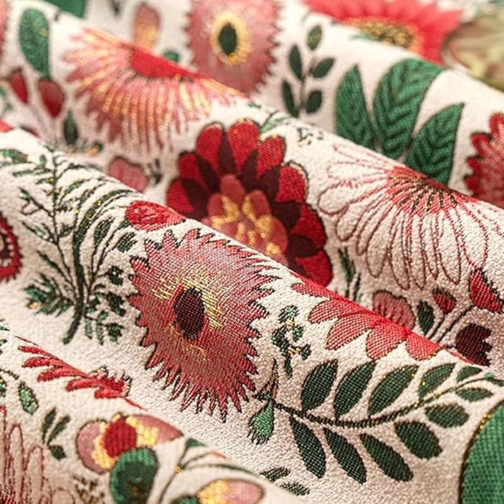 Skorter | Embroidered Floral Tassel Table Runner