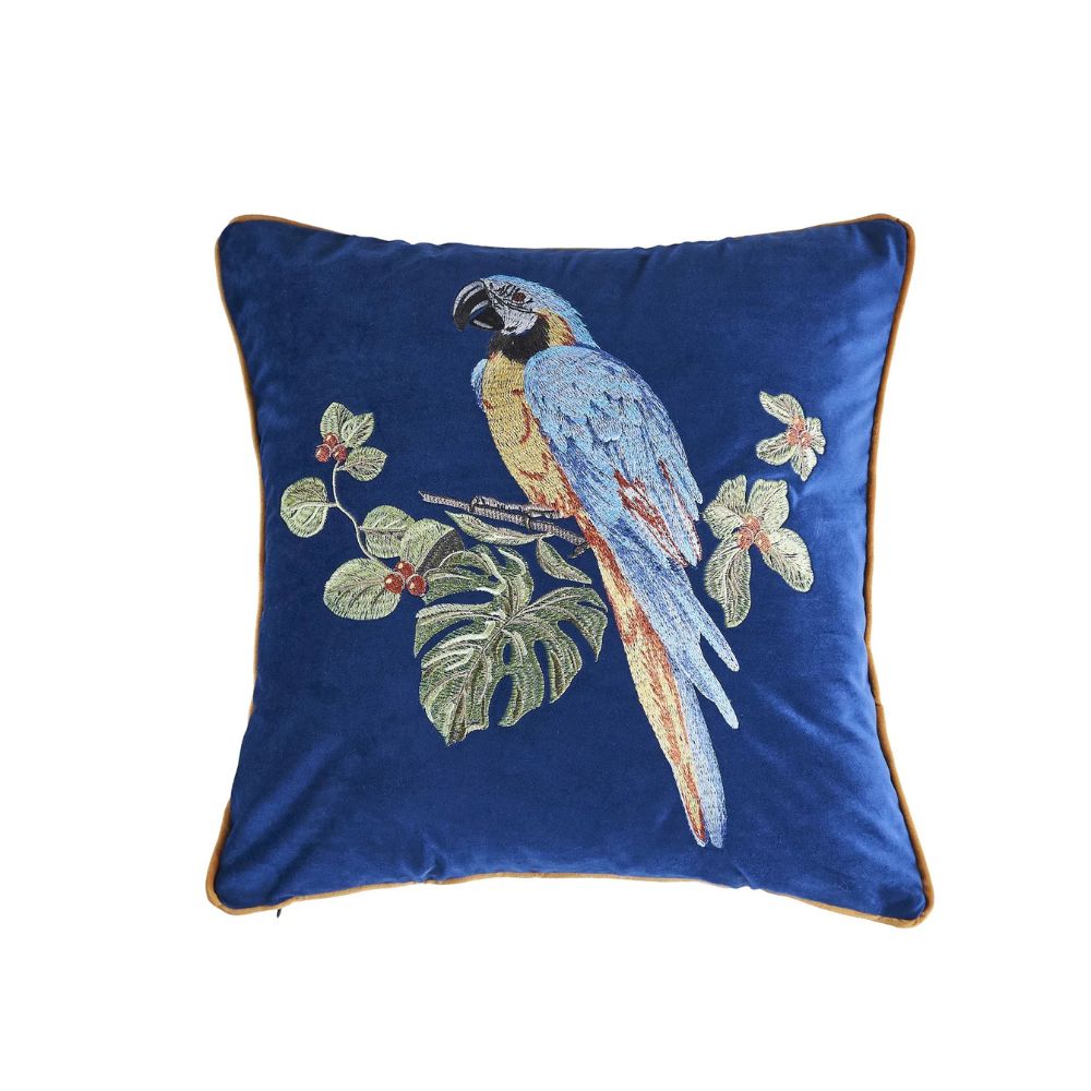 Skorter | Embroidered Parrot Cushion