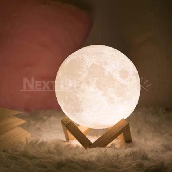 Skorter | Enchanting 3D Moon Lamp Set (with Wooden Stand)