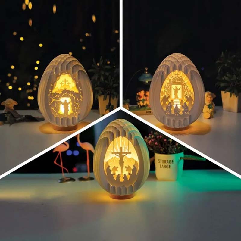 skorter | Easter 3d Paper Desk Lamp With Illuminating Base