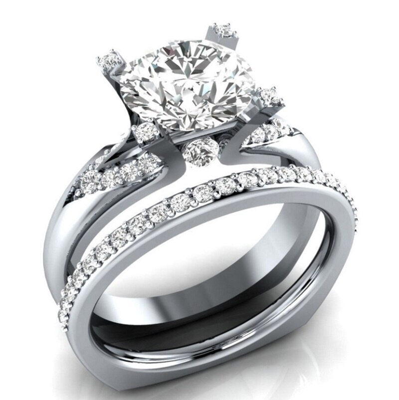 Skorter | Fashion Exquisite Luxury Popular Shiny Green High Quality Zircon Wedding Ring