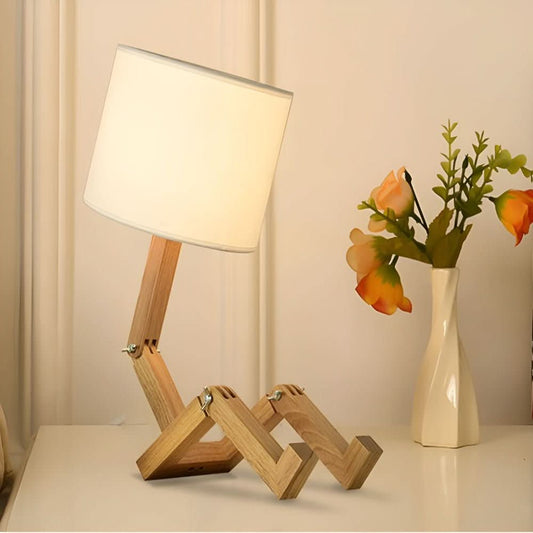Skorter | Adjustable wooden lamp in robot design for reading & working light