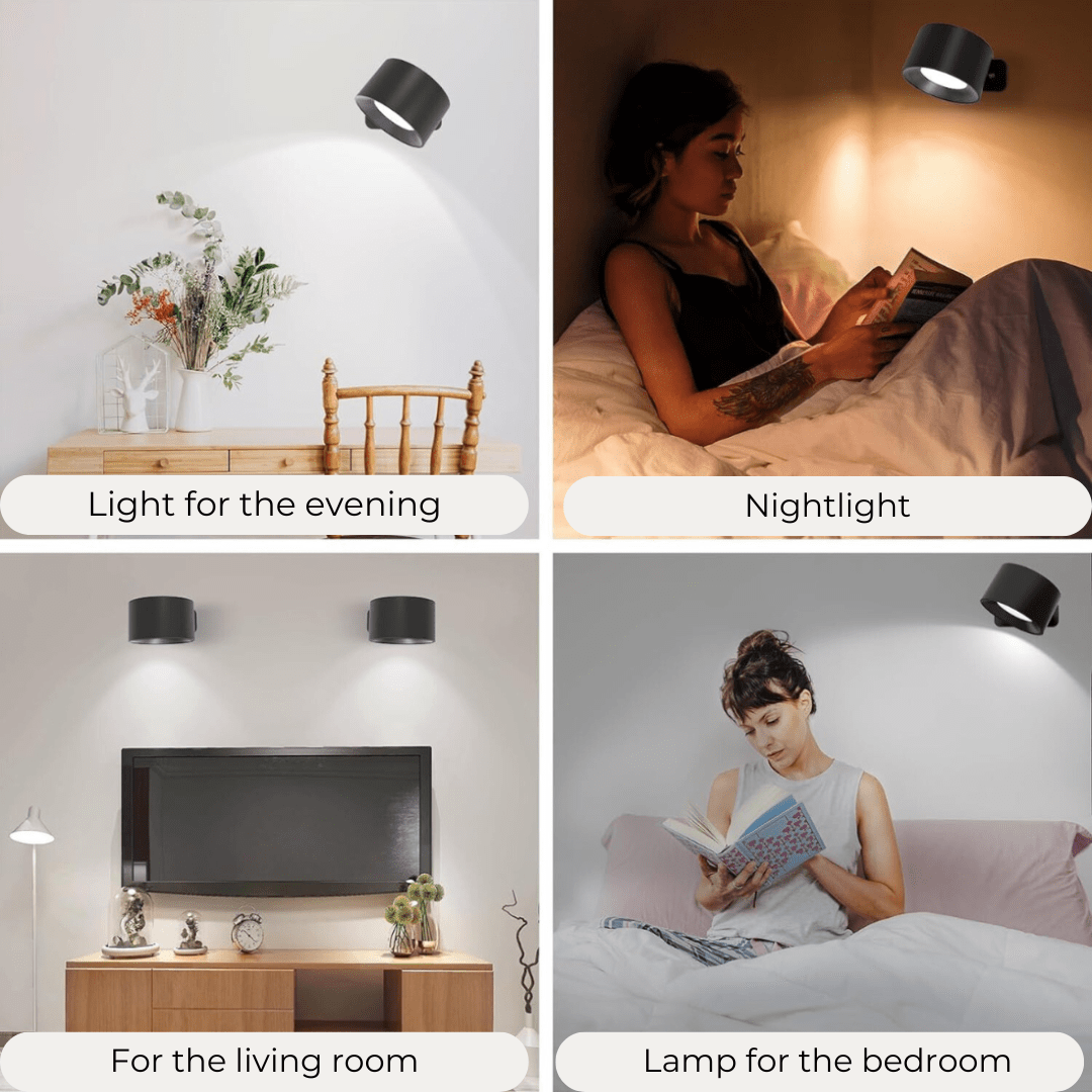 Skorter | Wireless Rechargeable 360° Wall Light | Energy-Saving LED, Touch Control & Versatile for Home Lighting