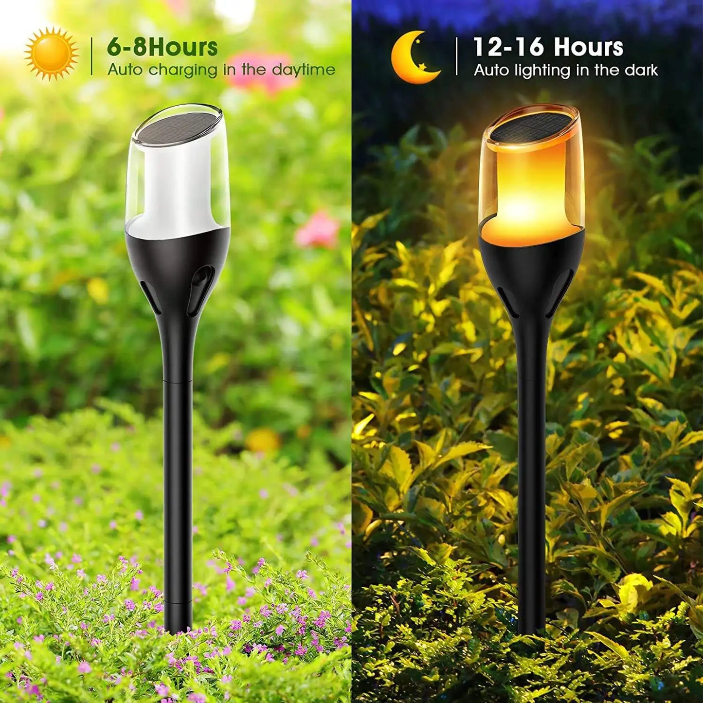 Skorter | Outdoor flickering flame lights, solar torch garden lamps, waterproof LED for terrace and garden