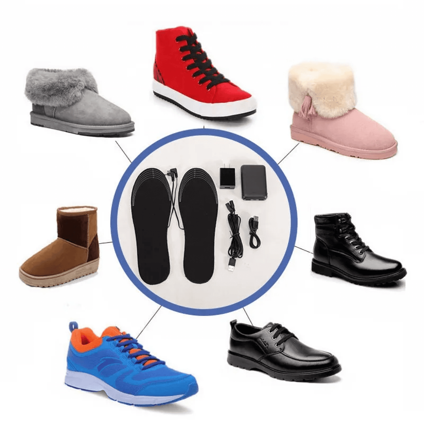 Skorter | Shoe Foot Insoles Inserts Thermal Rechargeable Footbed for Shoes and Boots