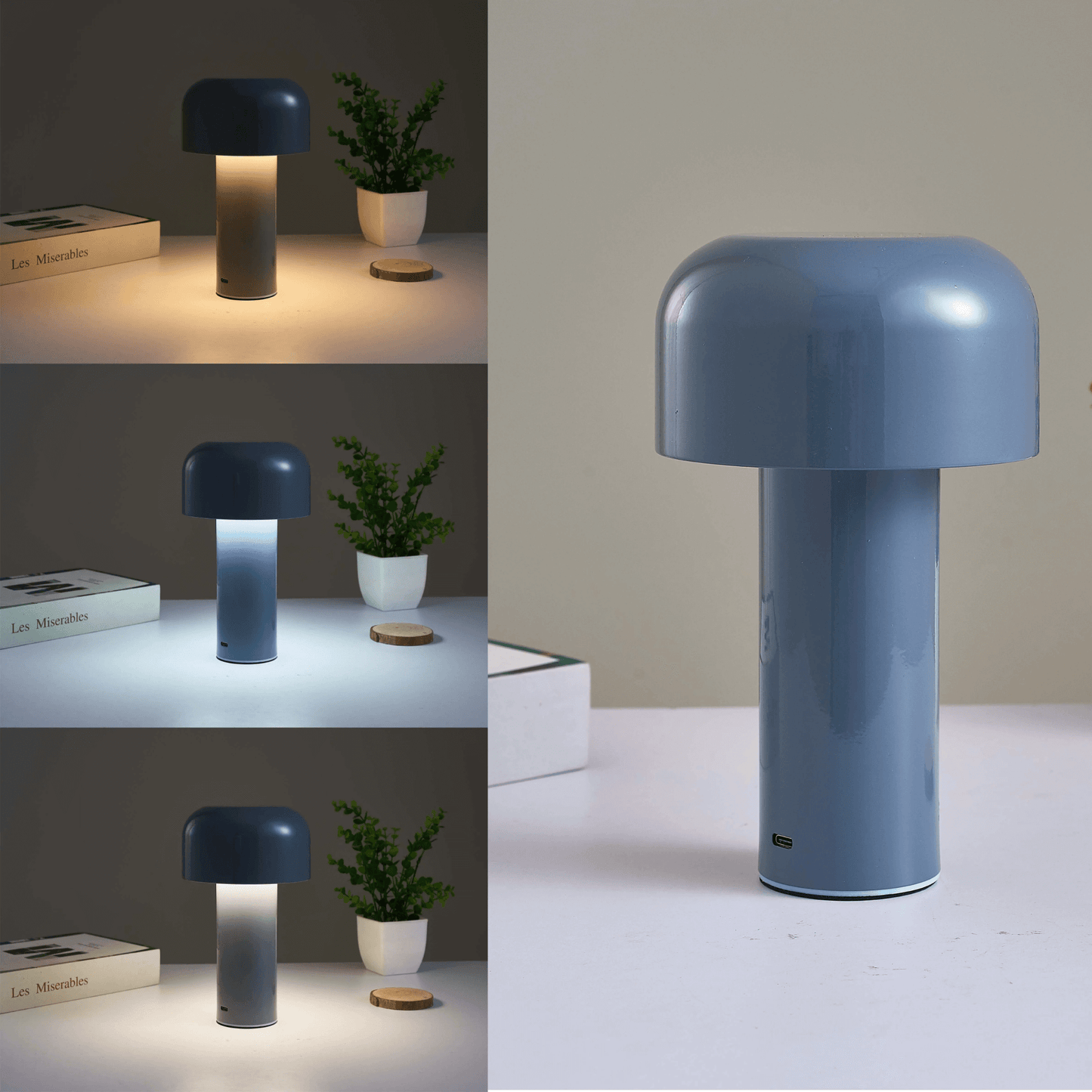Skorter | Mushroom Battery Operated Rechargeable Table Lamps Lights for Bedside and Dining Table Room