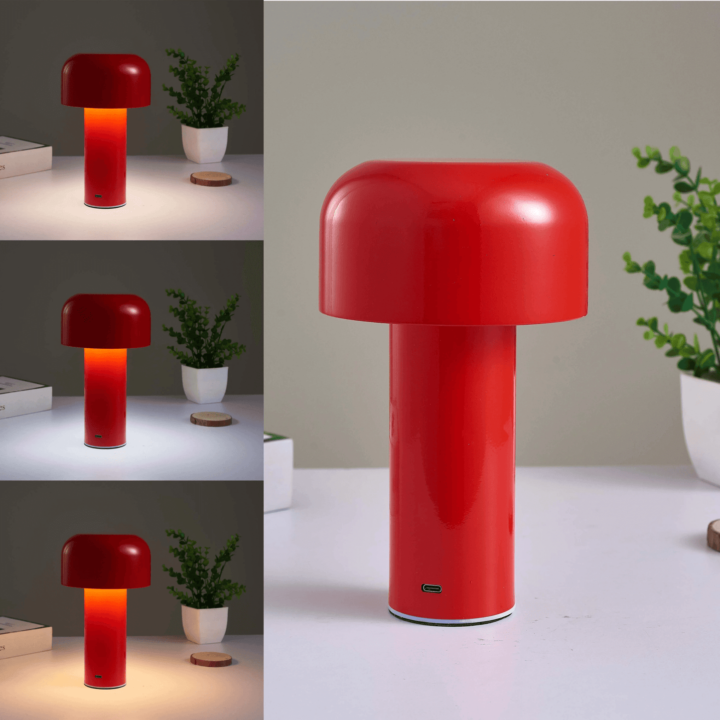 Skorter | Mushroom Battery Operated Rechargeable Table Lamps Lights for Bedside and Dining Table Room