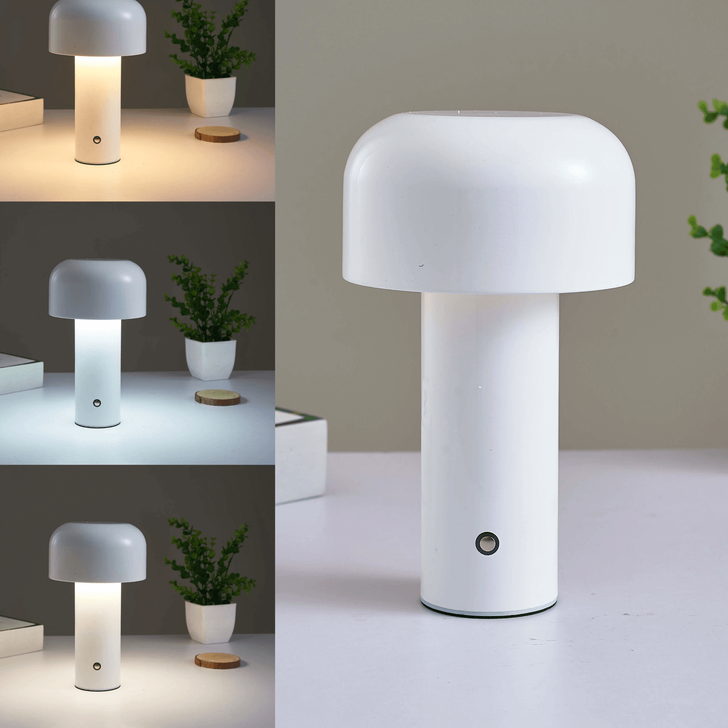 Skorter | Mushroom Battery Operated Rechargeable Table Lamps Lights for Bedside and Dining Table Room