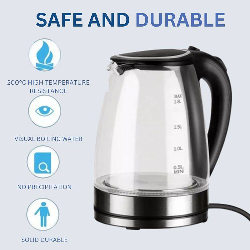 Skorter | 1.8L Electric Glass Kettle with LED Illumination