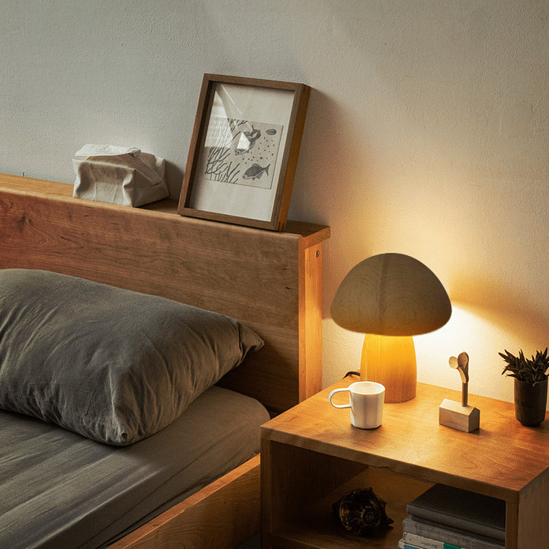 Skorter | table lamp with rechargeable wood and mushroom for a cozy atmosphere