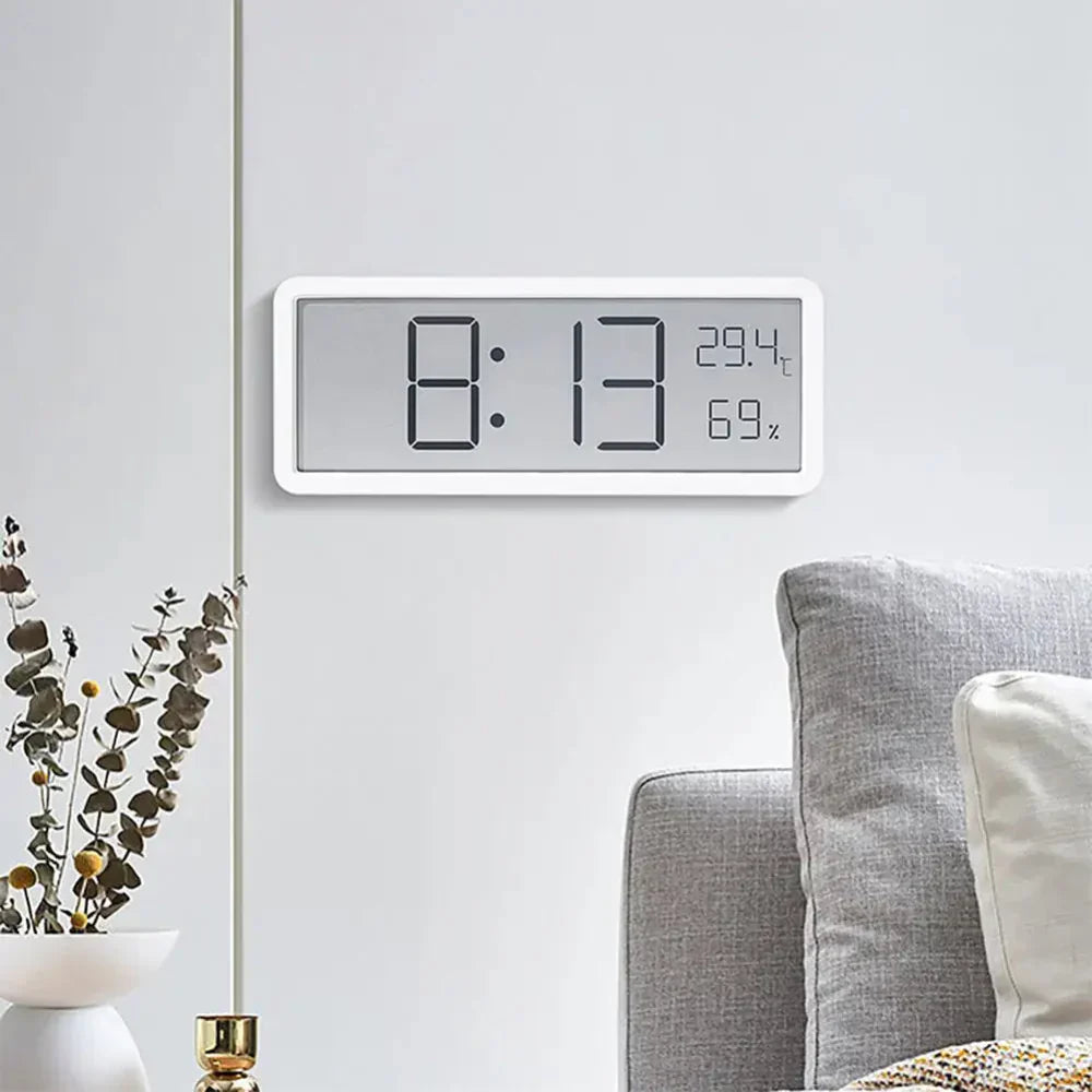 Skorter | GlowTime – Digital LED Wall Clock with Temperature & Humidity Display
