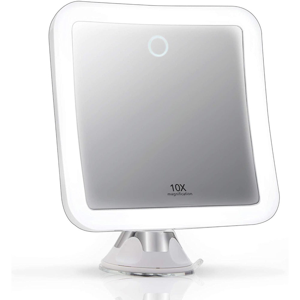 Skorter | GlowView 10X Lighted Magnifying Mirror with LED & Suction Mount – Portable Makeup Mirror