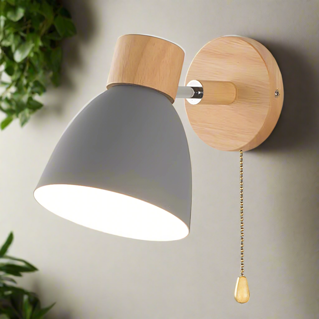 Skorter | Modern Scandinavian pendant lamp in wood with switch
