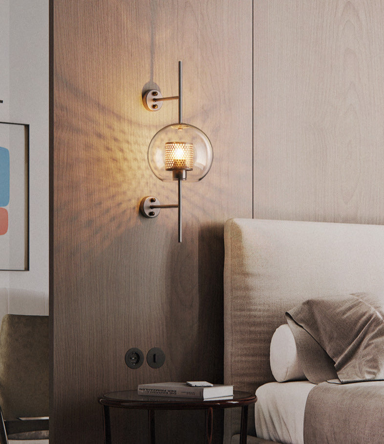 Thatcher - Modern Honeycomb Brass & Glass Wall Sconce