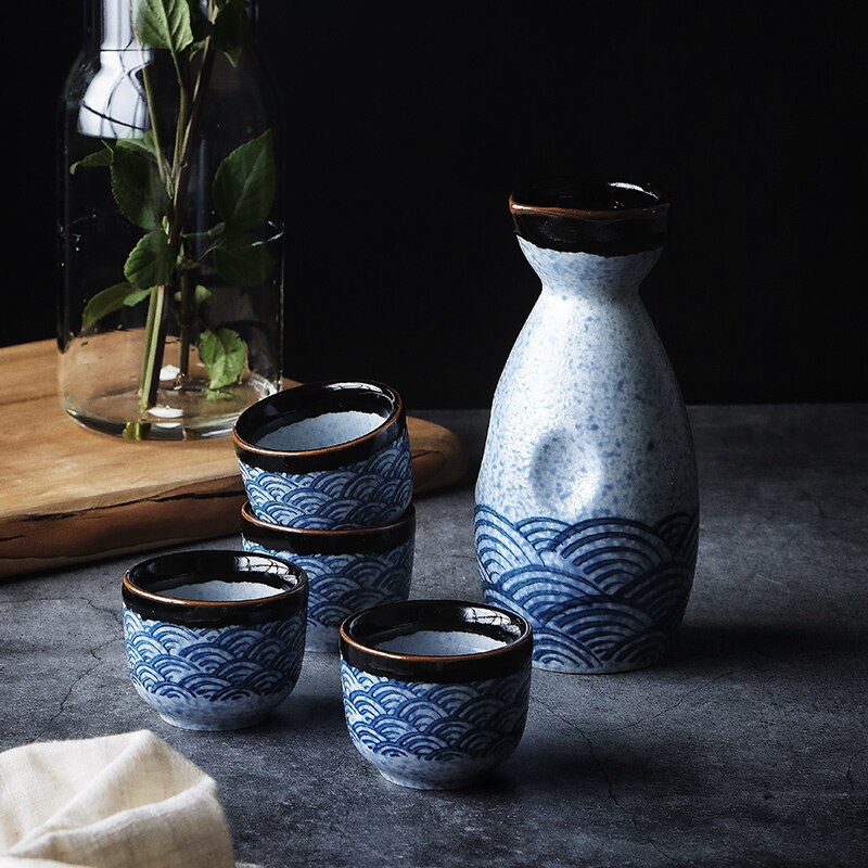 Skorter | Sake wine in Japanese style, warm Chinese wine set, home ceramic sake wine set for ladies