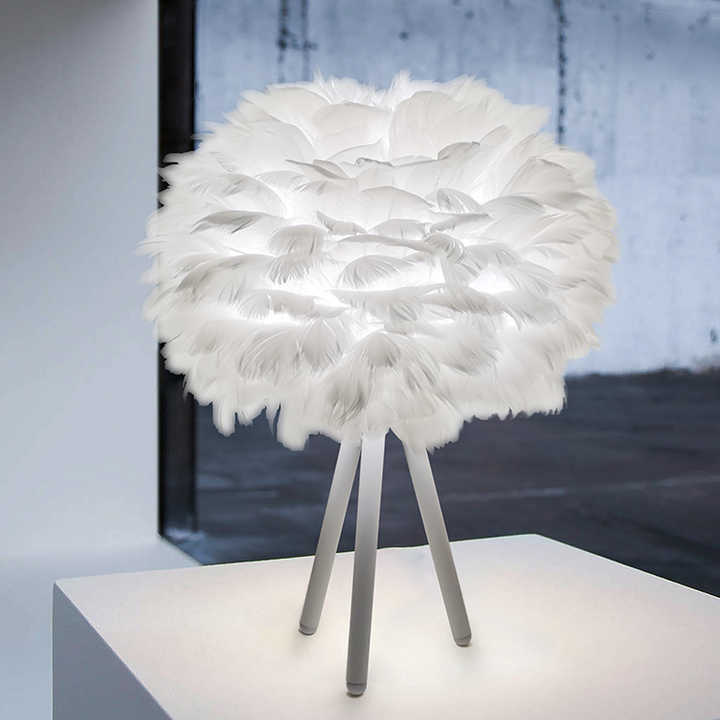 Skorter | Table Lamp - FeatherLux - Dimmable Light - Elegant Feather Design
