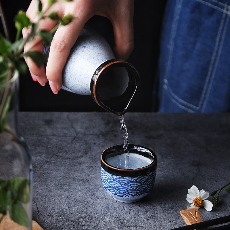 Skorter | Sake wine in Japanese style, warm Chinese wine set, home ceramic sake wine set for ladies