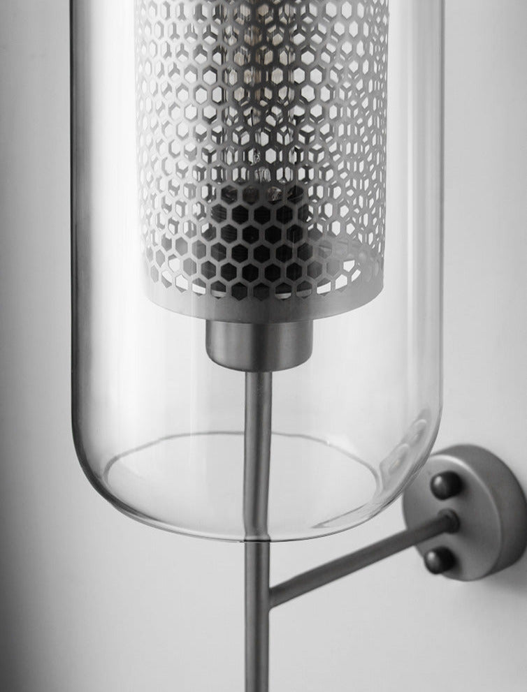 Thatcher - Modern Honeycomb Brass & Glass Wall Sconce