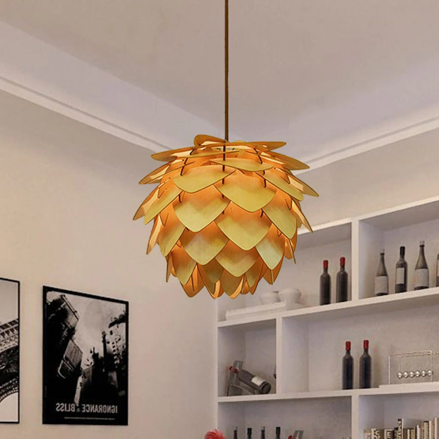 Skorter | Handcrafted Wooden Pine Cone Pendant Light