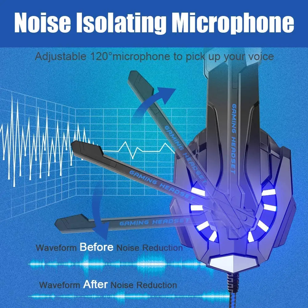 Skorter | G9000 Gaming Headset Deep Bass Stereo Game Headphone - Microphone LED Light