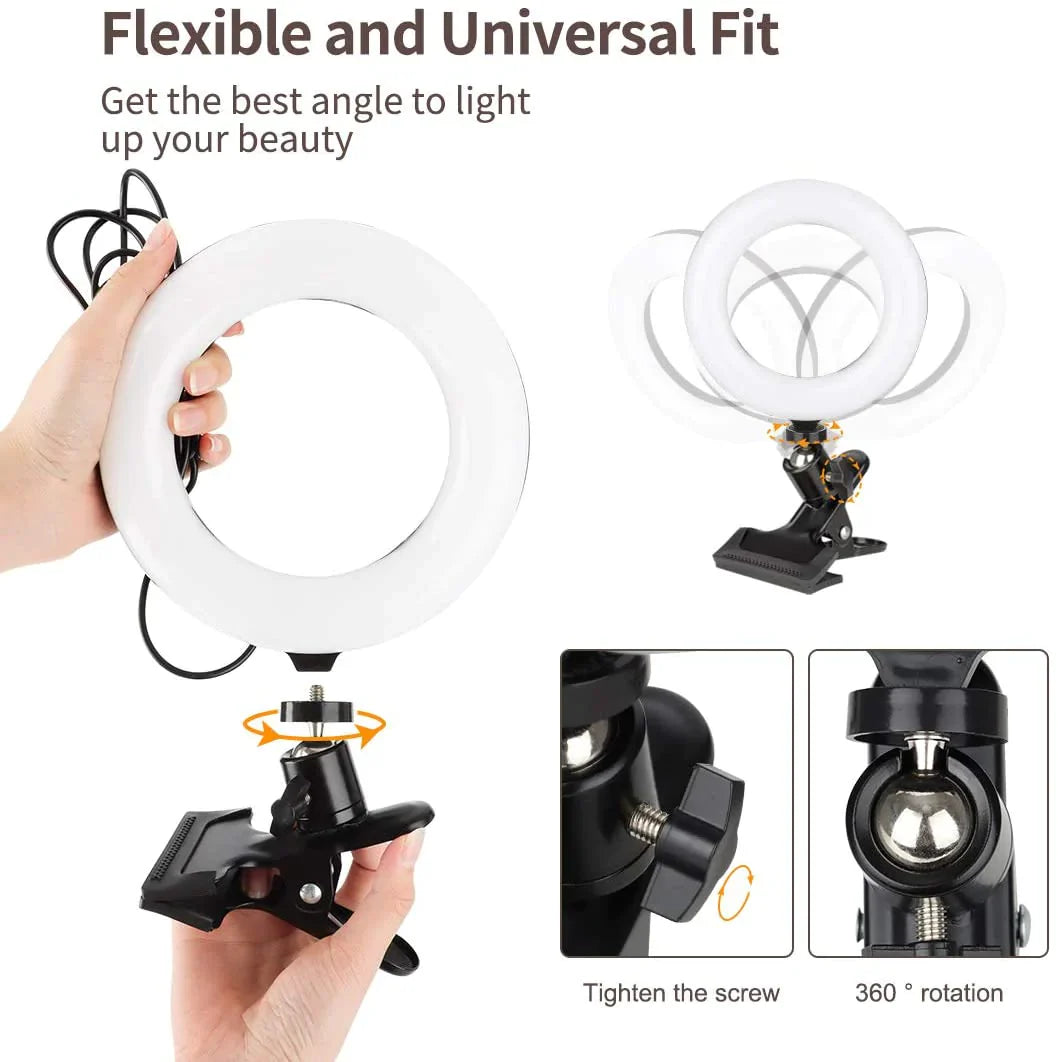 Skorter |-In-1 LED Ring Light Stand Clipon