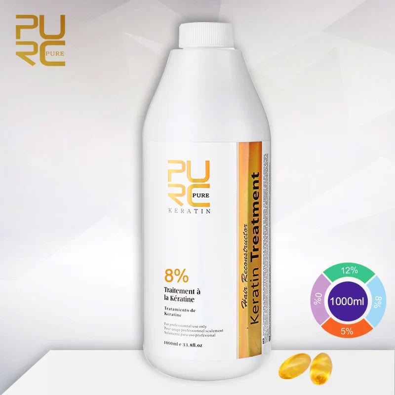 Skorter | PURC 1000ml Keratin Hair Smoothing & Straightening Treatment for Curly, Frizzy Hair. A Brazilian Keratin Professional Product