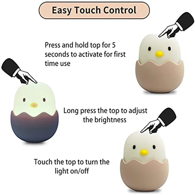 Skorter | Chicken Eggshell Night Light - USB Rechargeable Animal Lamp