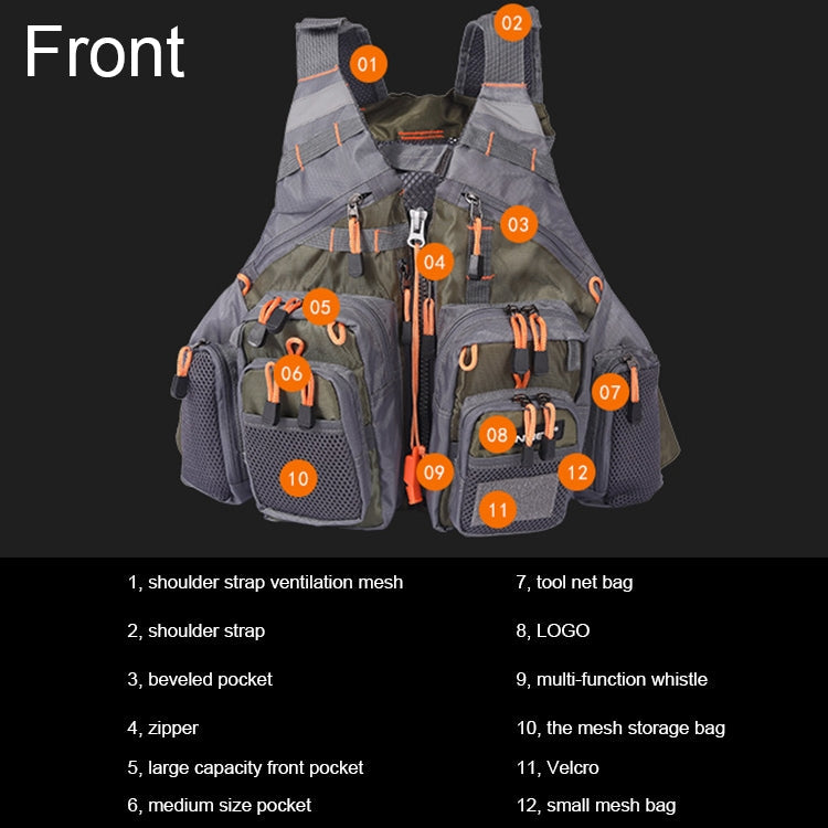 Skorter | MANNER Outdoor Multifunctional Fishing Life Vest Swimming Life Jacket (Army Green)