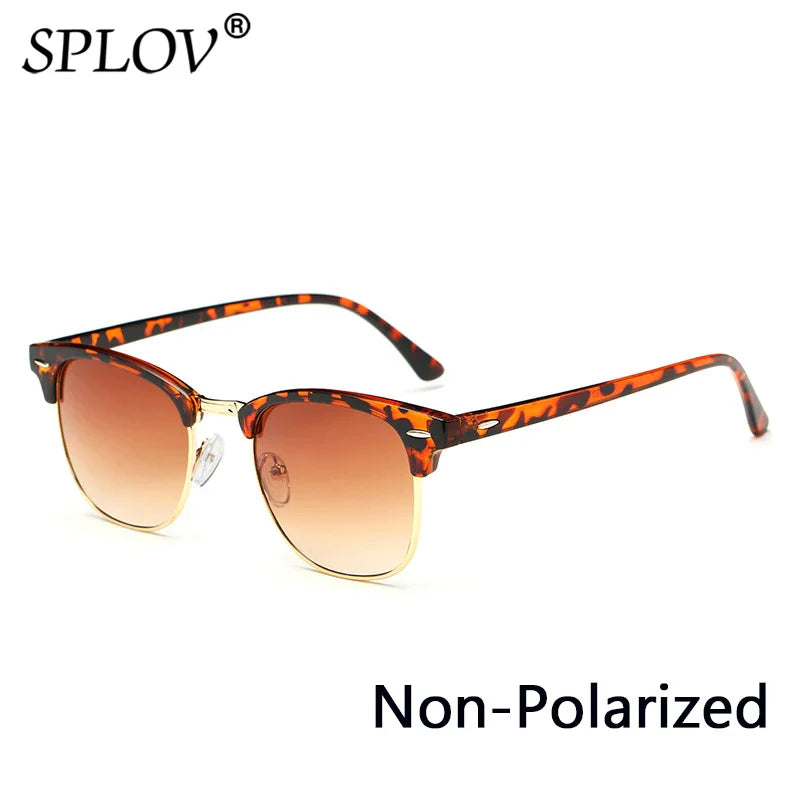 Skorter | Semi Rimless Polarized Sunglasses Unisex Designer Half Frame Eyewear