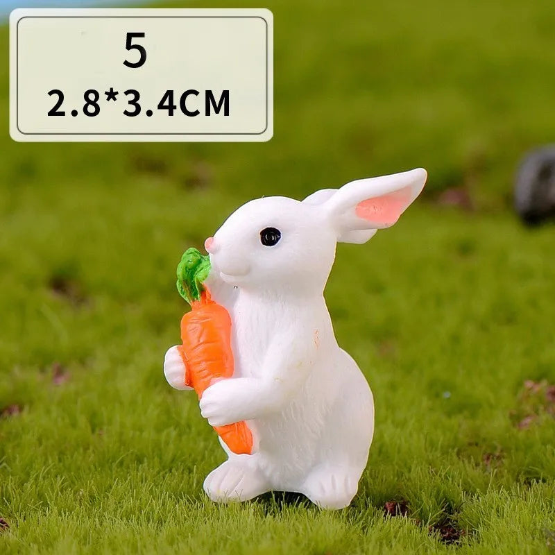Skorter | Mini Resin Rabbit Figurine – 12 Styles Easter Bunny Decoration for Garden, Cake & DIY Craft