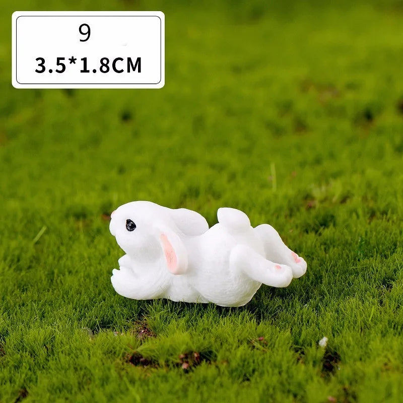 Skorter | Mini Resin Rabbit Figurine – 12 Styles Easter Bunny Decoration for Garden, Cake & DIY Craft