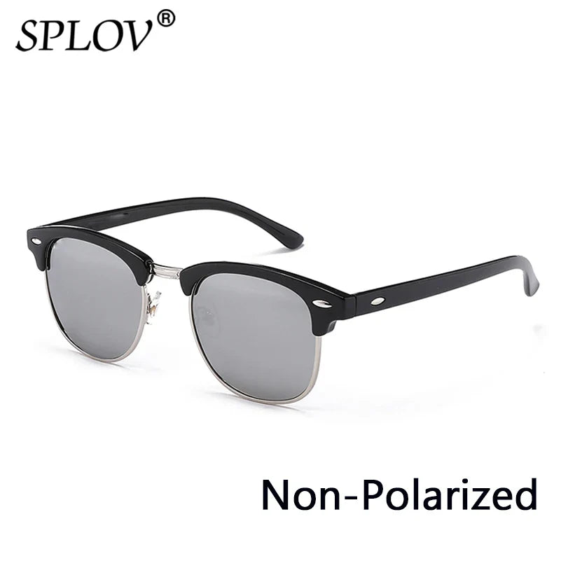 Skorter | Semi Rimless Polarized Sunglasses Unisex Designer Half Frame Eyewear