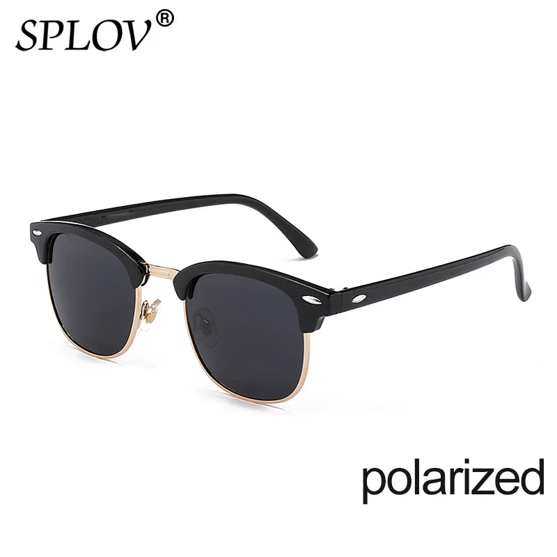 Skorter | Semi Rimless Polarized Sunglasses Unisex Designer Half Frame Eyewear