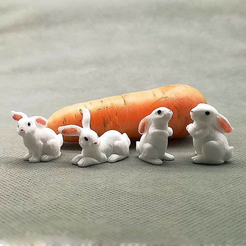 Skorter | Mini Resin Rabbit Figurine – 12 Styles Easter Bunny Decoration for Garden, Cake & DIY Craft