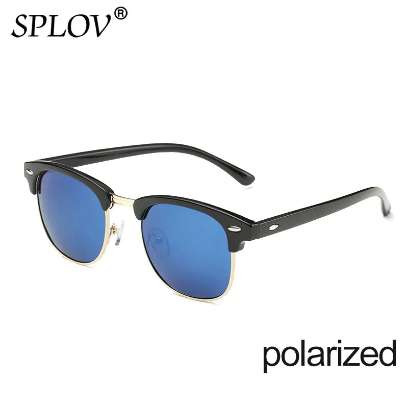Skorter | Semi Rimless Polarized Sunglasses Unisex Designer Half Frame Eyewear